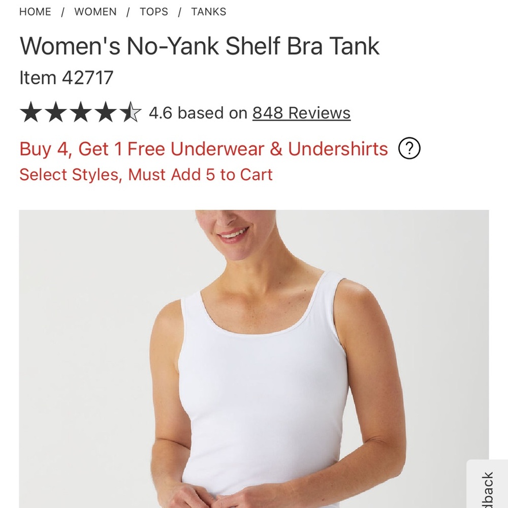 Duluth Trading Co Women's No-Yank Shelf Bra Tank